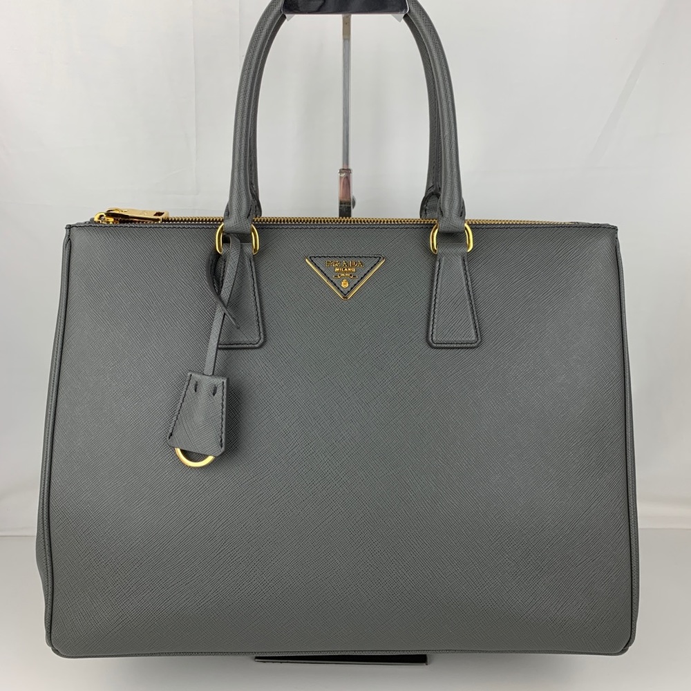 New Prada Italian Galleria Lux Double Zip Tote - Picture 1 of 8
